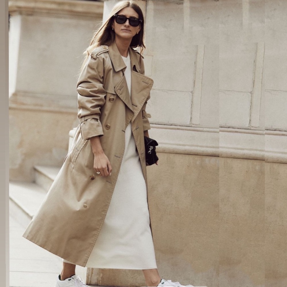 London Fog Tan Trench Coat Single Breasted Alpaca Mohair Lining